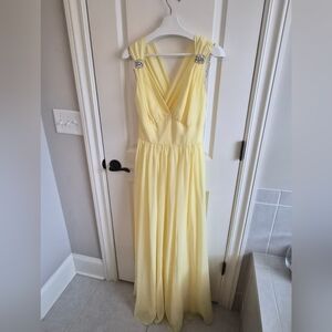 Sachin + Babi Yellow Chiffon Kenzia Lemon Drop Formal Maxi Dress | size 6